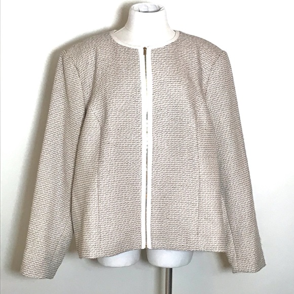 CALVIN KLEIN Tweed Zipper Jacket - Picture 3 of 10